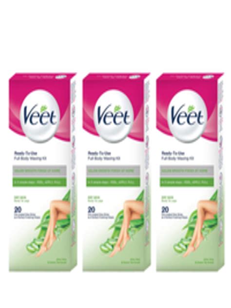 Buy Veet Set Of 3 Easy Gelwax Technology Full Body Waxing Kit For Dry