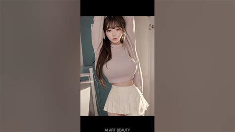 ai art beauty  school uniform skirt white shirt youtube