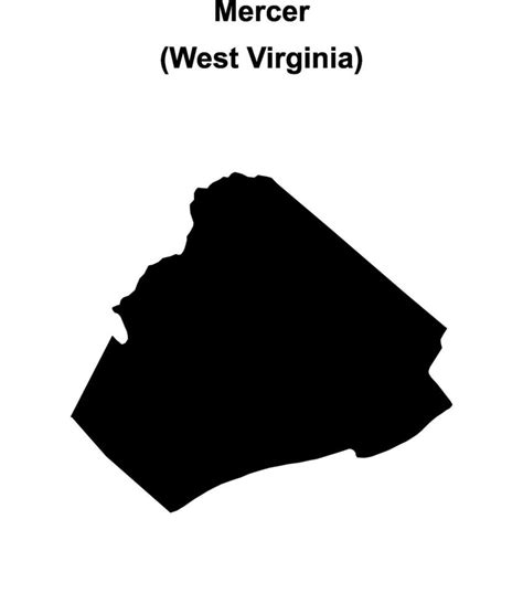 Mercer County West Virginia Blank Outline Map 47450610 Vector Art At