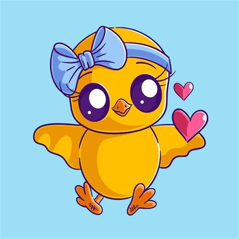 Cute Chicks Cartoon With Love Vector 36176375 Vector Art At Vecteezy