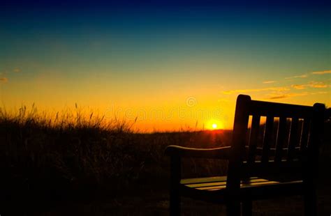 Bench at sunset stock photo. Image of relax, nature - 124872060