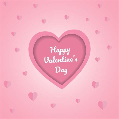 Premium Vector | Happy valentine's day, pink heart card, abstract ...