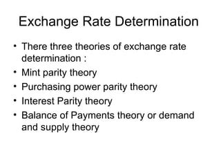 Exchange Rate Theory Ppt