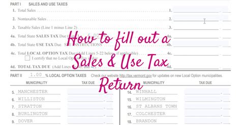 How To Fill Out A Sales Use Tax Return How To Fill Out Sales And Use