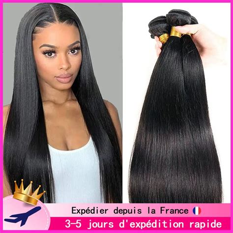 Bundles De Cheveux Raides Br Siliens Remy Tissage Extensions De Cheveux