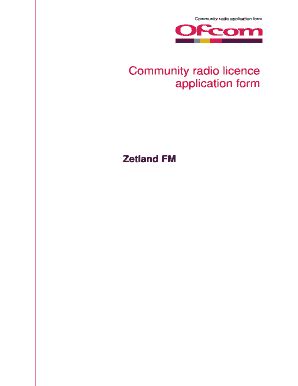 Fillable Online Licensing Ofcom Org Community Radio Application Form