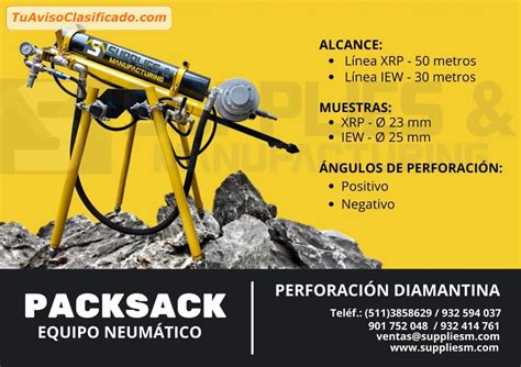 Maquina Perforadora Packsack Exploracion Minera Servicios Y Co