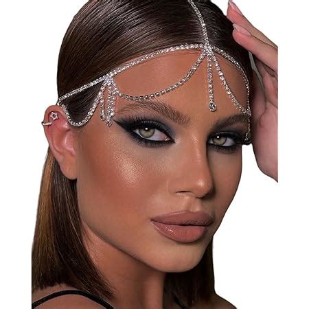 Amazon Rhinestone Waterdrop Head Chain Headwear Crystal Forehead