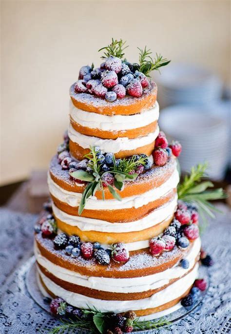 Winter Wedding Cakes Decorated With Berries Weddingomania