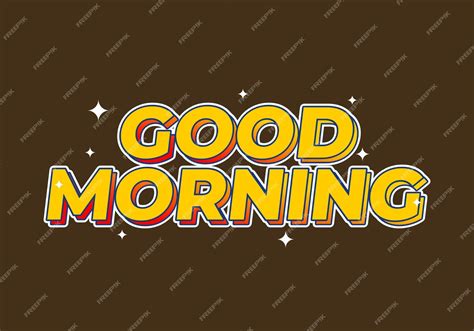 Premium Vector Good Morning Text Effect In Yellow Color