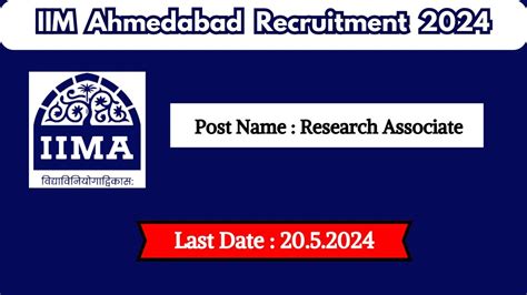 Iim Ahmedabad Recruitment 2024 Check Post Age Limit Vacancies