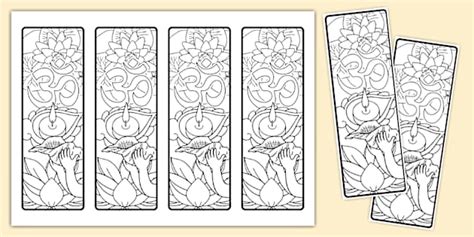 Symbols of Hindu Dharma Colouring Bookmarks (teacher made)