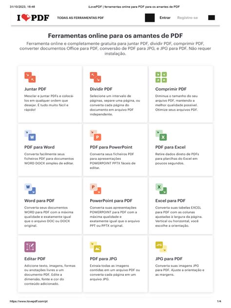 iLovePDF - Ferramentas Online para PDF para Os Amantes de PDF | PDF ...