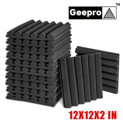 Geepro 6PCS 12x12x2in Acoustic Foam 3D Panels Studio Wedge Tiles Sound