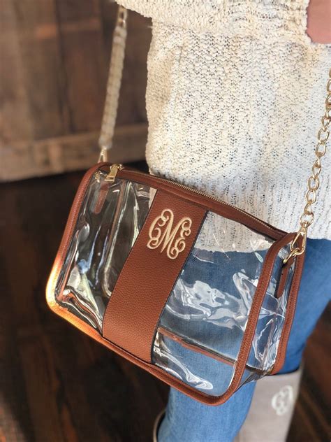 Clear Purse With Monogram Personalized Stadium Purse And Etsy Clear