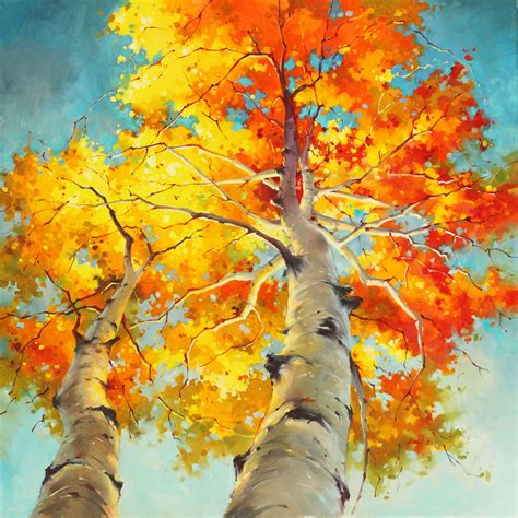 Autumn painting, Tree art, Autumn art