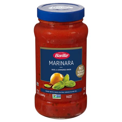 Save on Barilla No Sugar Added Marinara Basil & Simmered Onion Pasta Sauce Order Online Delivery ...