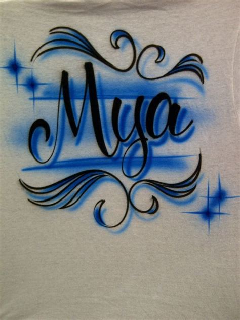 Airbrushed Personalized Blue And Black Name By Airbrushingbytaylor 12