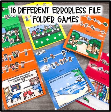 Errorless File Folder Games {16 different file folder games} - Chalkboard Superhero