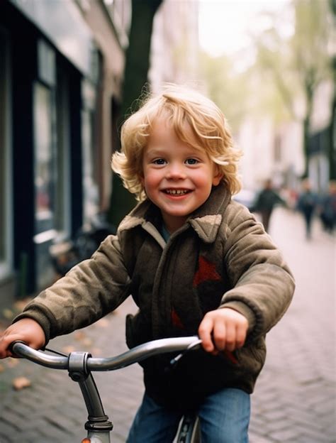 Menino Desfrutando De Um Passeio De Bicicleta Na Cidade Foto Gr Tis