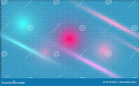 cyan color dot particles illustration  glow red color  halftone