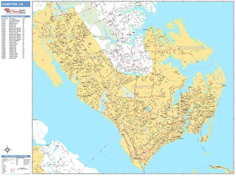 Hampton Virginia Wall Map Basic Style By Marketmaps Mapsales