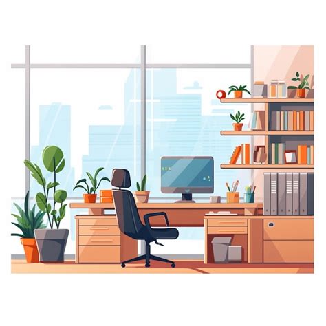 Premium Vector Office Work Workplace Vector Business Job Computer