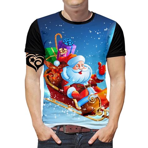 Camiseta Feliz Natal Masculina Papai Noel Blusa Trenó Submarino