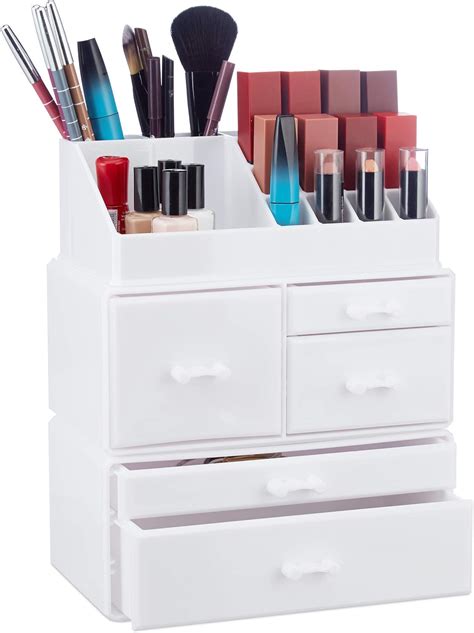 Relaxdays Organizer Make Up Con 21 Scomparti Contenitore Per Cosmetici