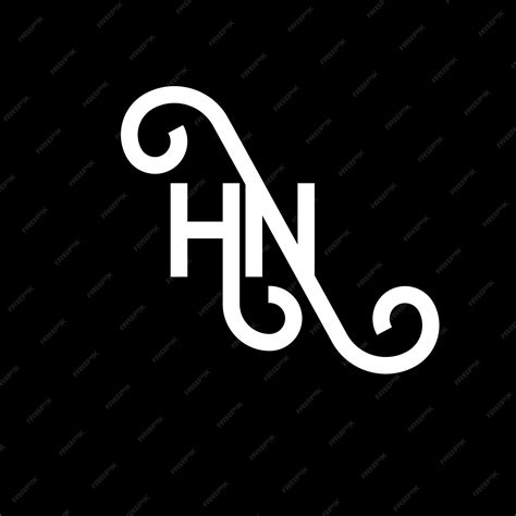 premium vector hn letter logo design  black background hn creative