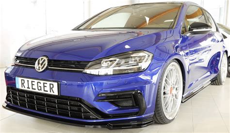 Rieger CUP Spoilerlippe SCHWARZ für VW Golf 7 R R Line FL Frontspoiler