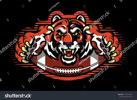 Tiger Football Team Design Mascot Half Stock Vector (Royalty Free ...