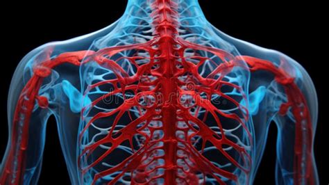 Circulatory System Anatomy Of The Upper Torso Stock Illustration