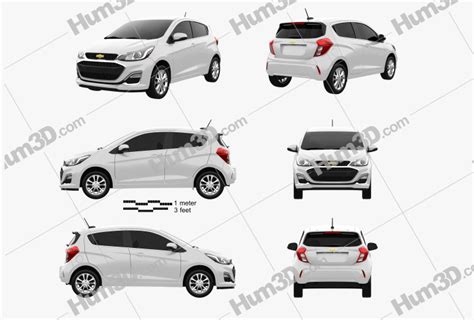 Chevrolet Spark 2022 Blueprint Template - 3DModels.org