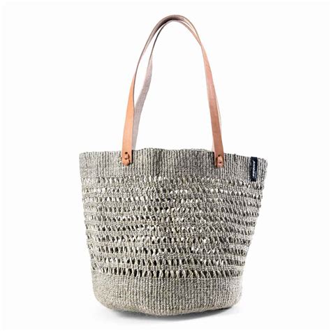 Shopper Basket Kiondo Hullm Nster Light Grey Open Weave Kurver