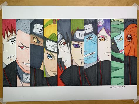 Speed Drawing Fanart Akatsuki Naruto Naruto Sketch Drawing Naruto