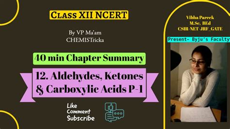 Aldehydes Ketones And Carboxylic Acids P One Shot Chapter