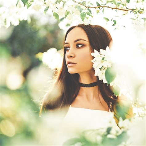 smiling woman with flowers Stock Photo 11 free download