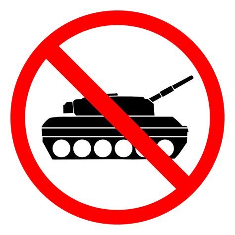 Stop The War Crossed Out Tank Anti War Signs Png Illustration