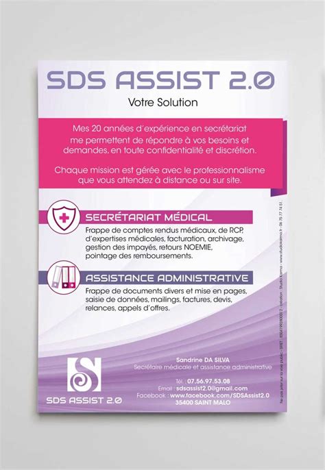 Création Flyer secrétaire indépendante SDS ASSIST 2 0 Studio Karma I