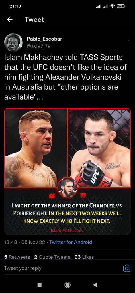 Why isnt Ufc interested in a volk v islam matchup in Australia? : r/ufc