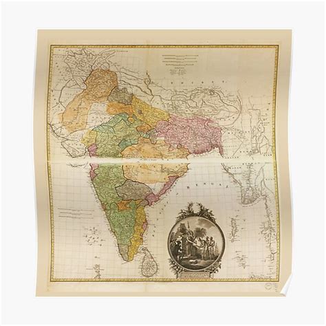 Map Of Hindoostan India Poster For Sale By Allhistory Redbubble