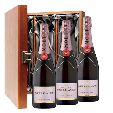 Moet And Chandon Rose Champagne 75cl Three Bottle Luxury T Box Buy