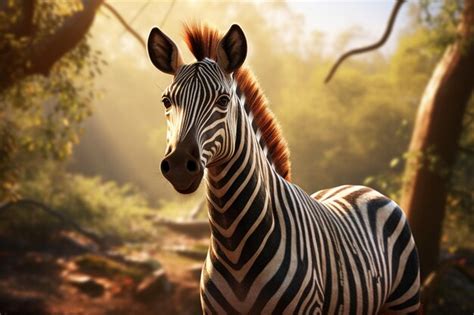 Premium AI Image | A captivating okapi with its zebralike stripes and 00040 03