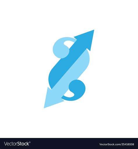 Linked Overlapping Line Logo Royalty Free Vector Image