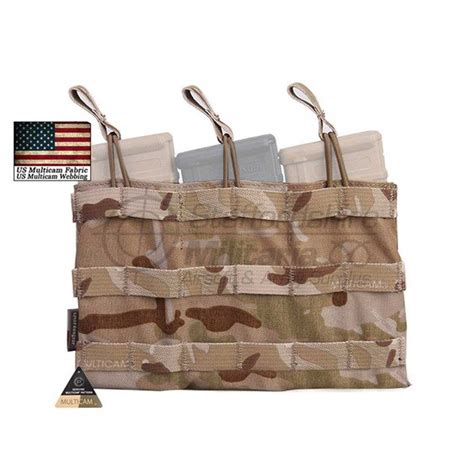 Emerson Gear MOLLE Triple 5 56 Open Top Magazine Pouch Multicam Arid