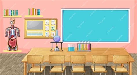 Free Vector Classroom Interior Design With Furniture And Decoration