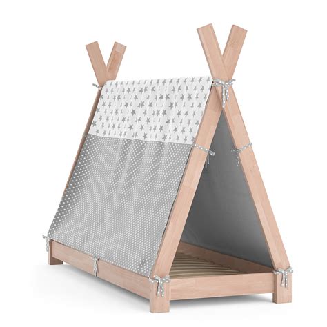 Lit Enfant Tipi Naturel Bois X Cm Avec Jet E Vitalispa