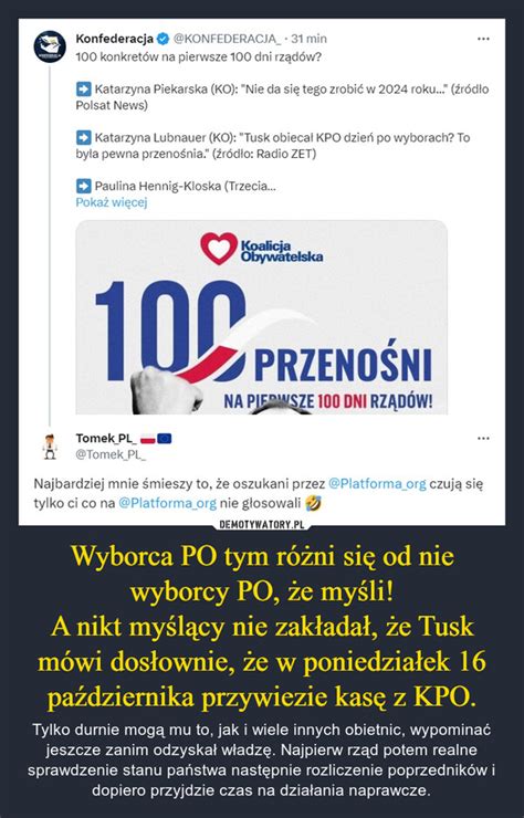 Wyborca PO tym różni się od nie wyborcy PO że myśli A nikt myślący