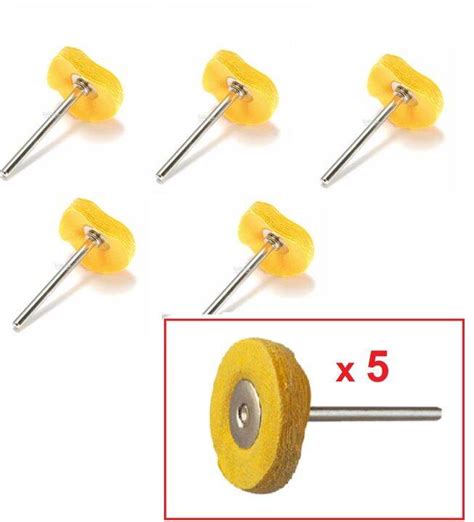 Bộ 5 Dĩa đánh Bóng Bằng Vải 25mm Kèm Trục Nối 3mm Cho Khoan điện Mini